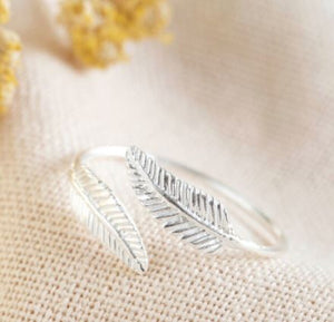 Sterling Silver Double Feather Ring