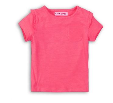 Fuchsia Slub T-Shirt frill sleeve