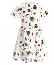 Load image into Gallery viewer, Girls White Halloween Patterned Dress
