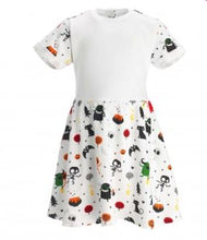 Load image into Gallery viewer, Girls White Halloween Patterned Dress
