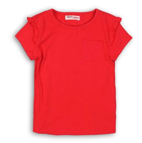 Raspberry Slub Frill T-Shirt