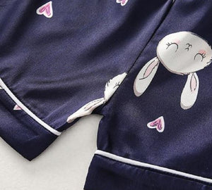 Navy Short sleeved bunny pyjamas