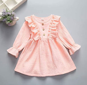 Pale Pink Frill Shoulder Dress