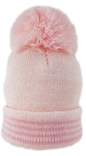 Pink Large Pom Pom Baby Hat