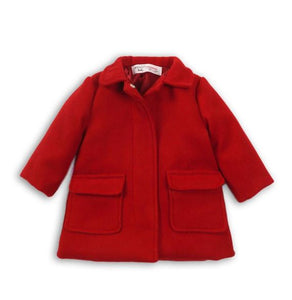 Luxury Red Wool Coat with Red Satin Lining