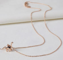 Load image into Gallery viewer, Rose Gold Diplodocus Necklace
