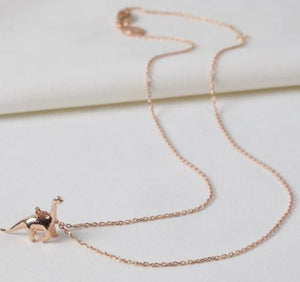 Rose Gold Diplodocus Necklace