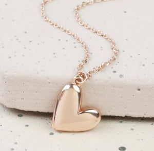 Rose Gold 3D heart necklace