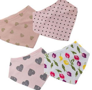 Set of  Four Girls Bandana Bibs