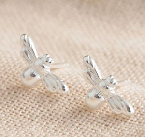 Sterling Silver Bumblebee Stud Earrings