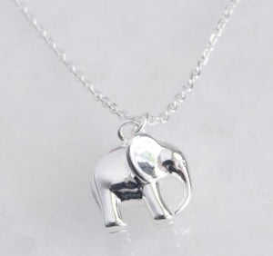 Silver Elephant Pendant Necklace