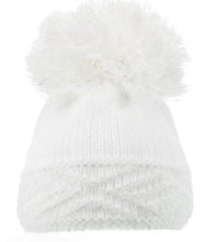 Load image into Gallery viewer, Was £6.00 Now £5.00  - Bobble hat with Diamond in white or grey age 0-12 months
