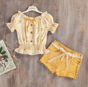 Buttercup Yellow Top with matching shorts