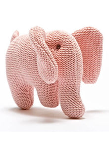 Knitted Pink Elephant Rattle